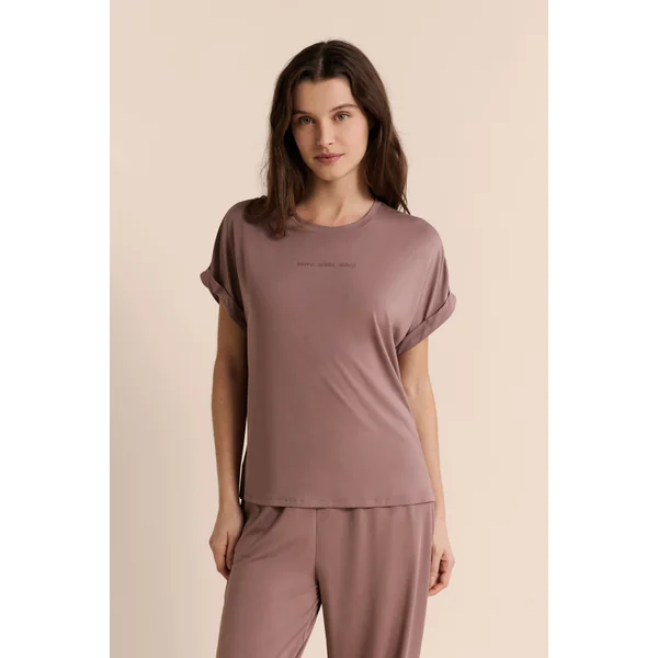 T-shirt de pyjama manches courtes réalisé avec une fibre enrichie en Aloe Vera
