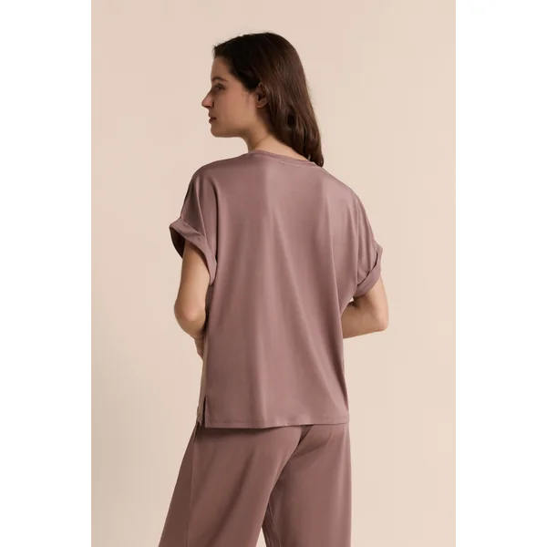 T-shirt de pyjama manches courtes réalisé avec une fibre enrichie en Aloe Vera