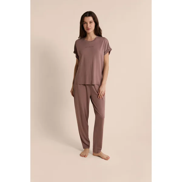 T-shirt de pyjama manches courtes réalisé avec une fibre enrichie en Aloe Vera