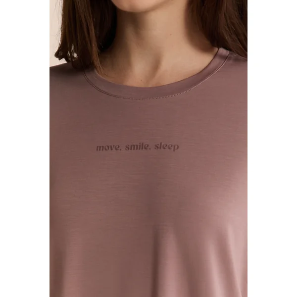 T-shirt de pyjama manches courtes réalisé avec une fibre enrichie en Aloe Vera