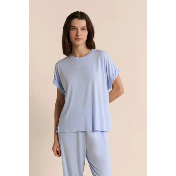 T-shirt de pyjama manches courtes réalisé avec une fibre enrichie en Aloe Vera