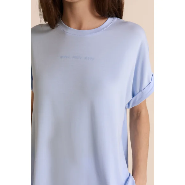 T-shirt de pyjama manches courtes réalisé avec une fibre enrichie en Aloe Vera