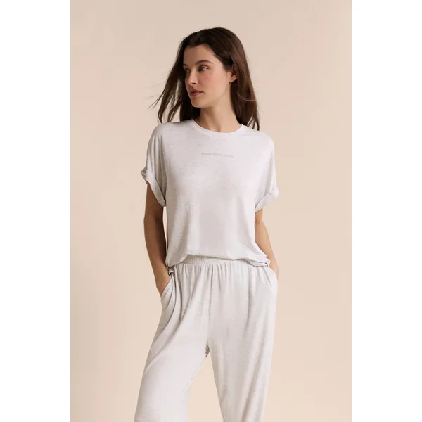 T-shirt de pyjama manches courtes réalisé avec une fibre enrichie en Aloe Vera