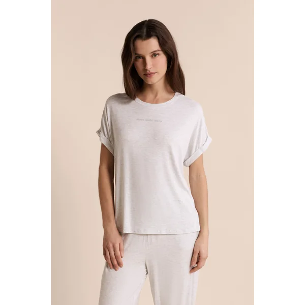 T-shirt de pyjama manches courtes réalisé avec une fibre enrichie en Aloe Vera