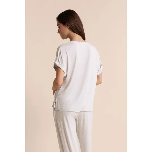 T-shirt de pyjama manches courtes réalisé avec une fibre enrichie en Aloe Vera