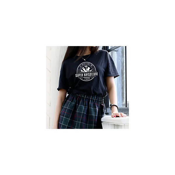 T-shirt manche courte femme Super bricoleuse taille L