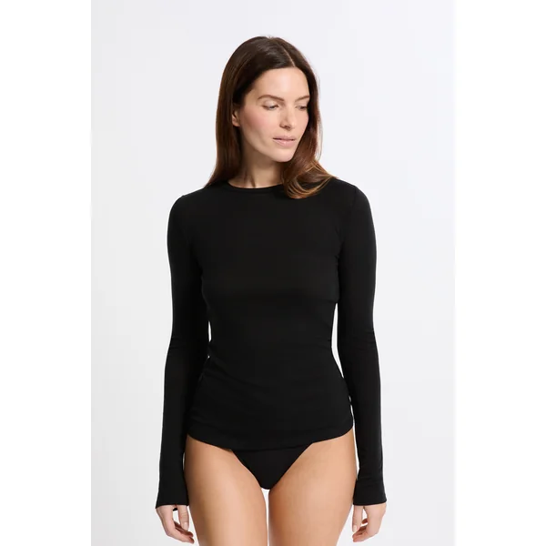 T-shirt thermique col rond avec laine