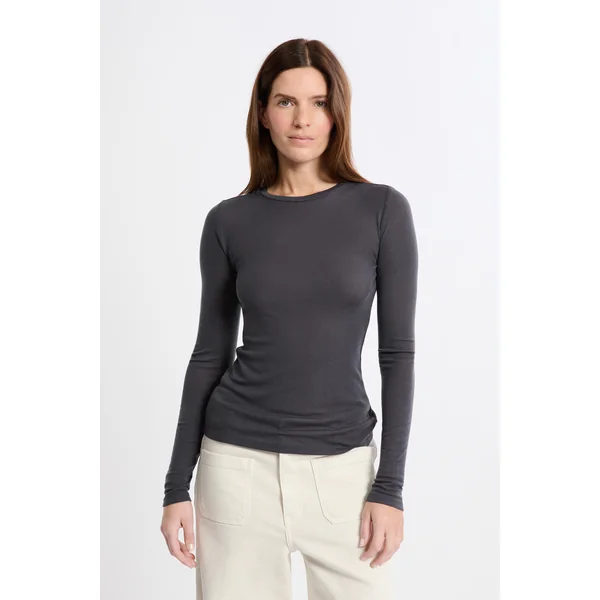 T-shirt thermique col rond avec laine