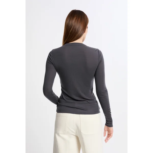 T-shirt thermique col rond avec laine