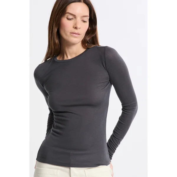 T-shirt thermique col rond avec laine
