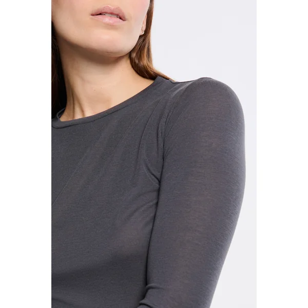 T-shirt thermique col rond avec laine