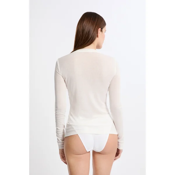 T-shirt thermique col rond avec laine