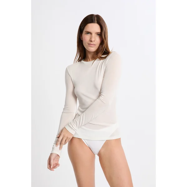 T-shirt thermique col rond avec laine