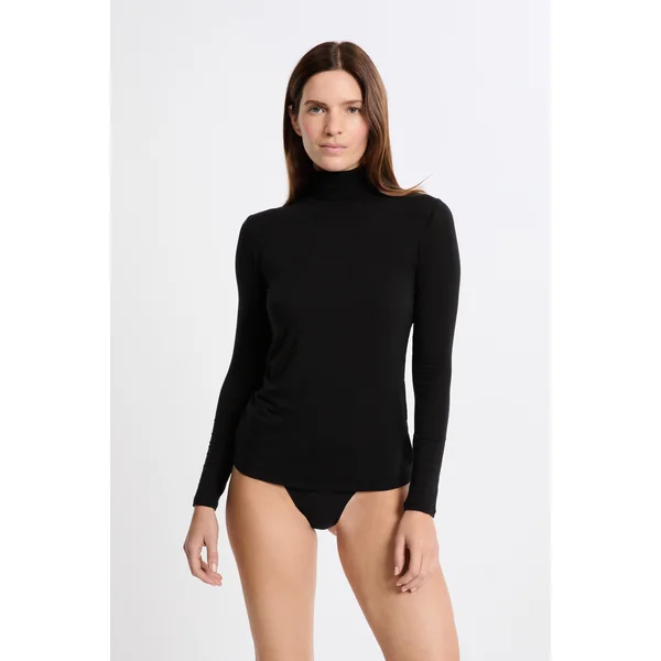 T-shirt thermique col roulé avec cachemire