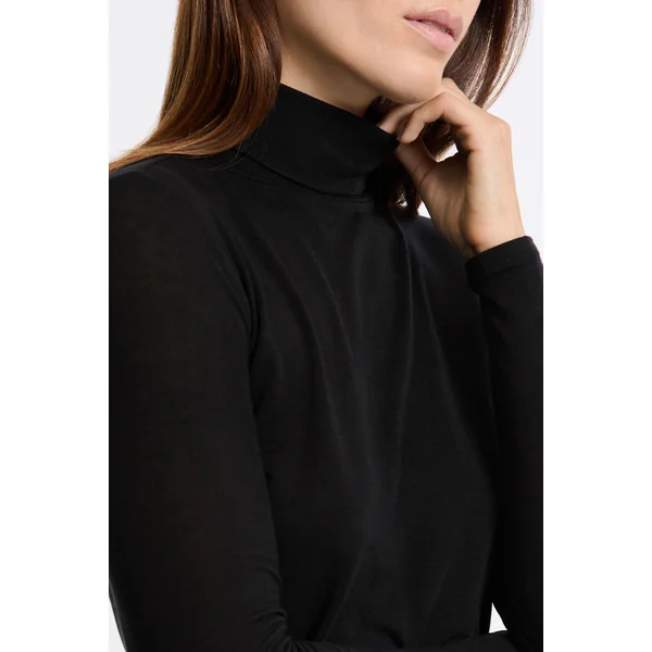T-shirt thermique col roulé avec cachemire