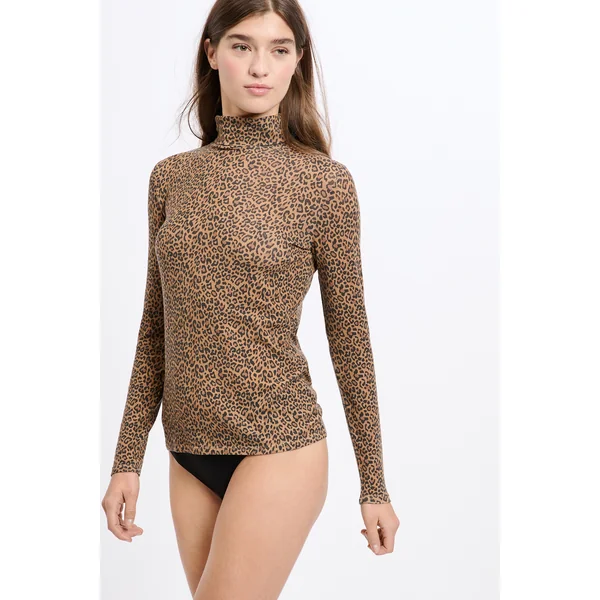 T-shirt thermique col roulé avec cachemire