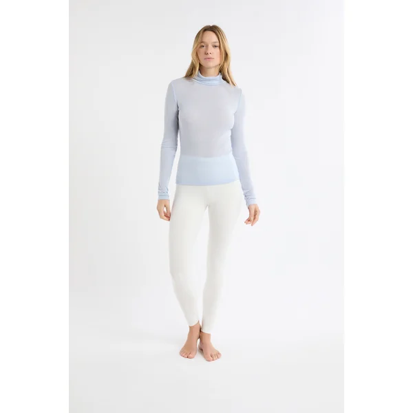 T-shirt thermique col roulé avec laine