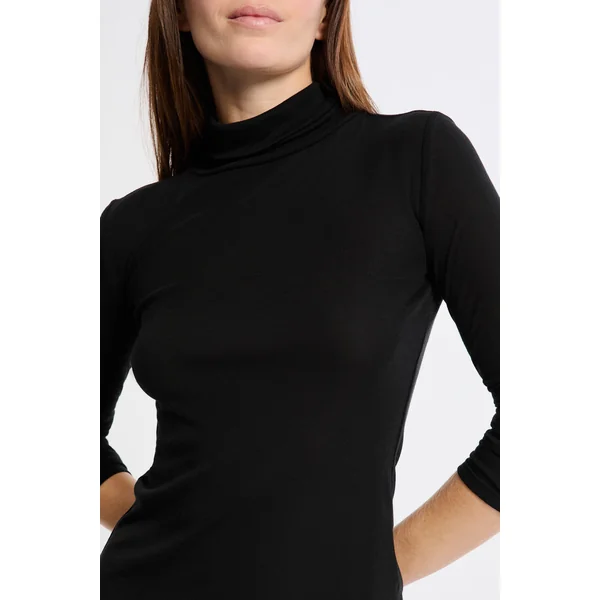 T-shirt thermique col roulé avec laine
