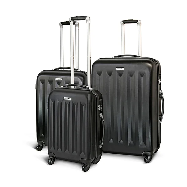 Valise cabine coque à roulettes noire 35x51x21cm