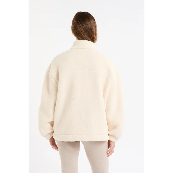 Veste polaire oversize à col montant avec cordon