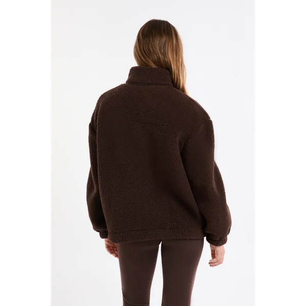 Veste polaire oversize à col montant avec cordon