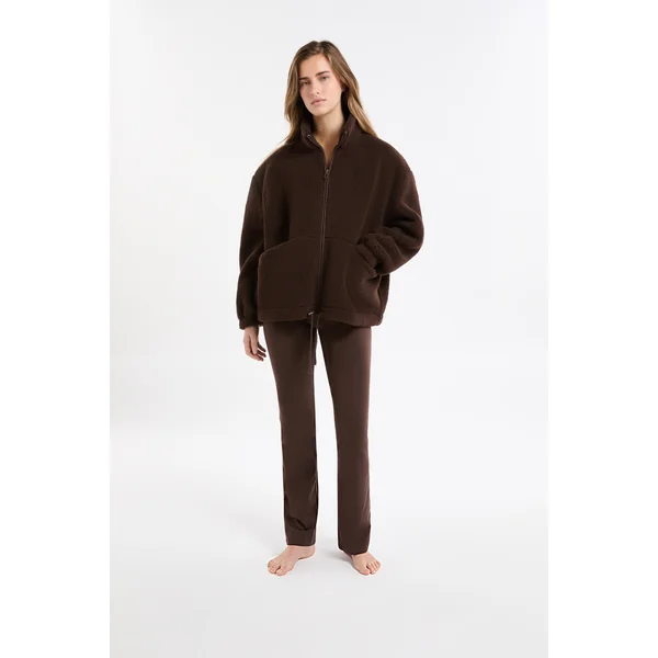 Veste polaire oversize à col montant avec cordon