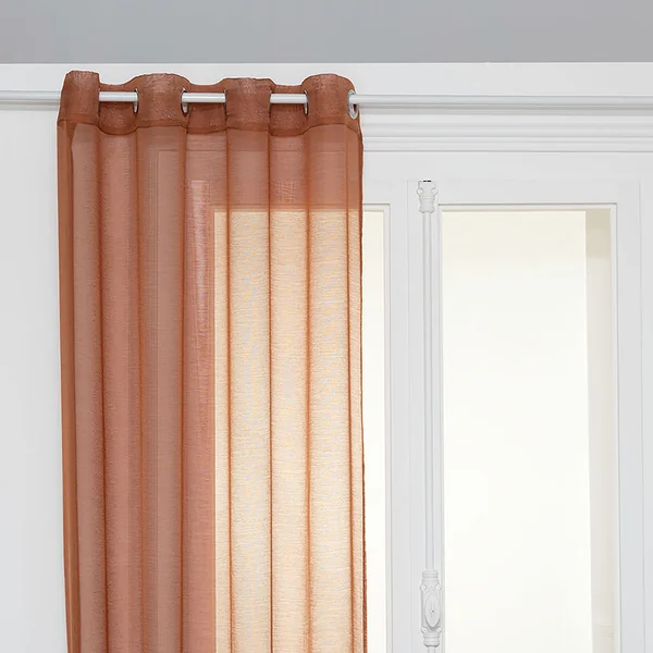 Voilage à œillets polyester MOLY terracotta 135x240cm