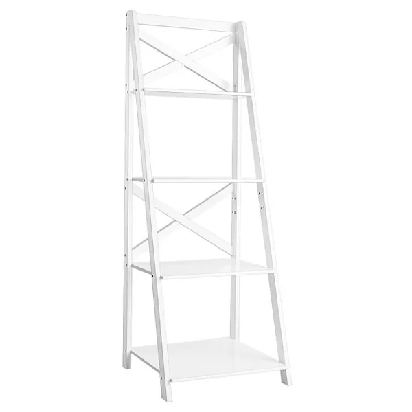 Étagère en Échelle Bibliothèque Échelle de Style Moderne avec 4 Tablettes de Capacité 5kg en Mdf 51x46x143cm Noir