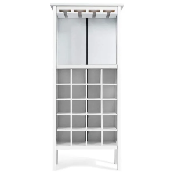 Étagère à vin Casier à vin 20 bouteilles Range bouteille avec 4 supports de verres à pied, 24.5 x 42 x 96 cm, Bordeaux